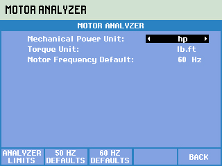 Note: Measurement units can be set to local requirements hp/kW, lb ft/Nm etc