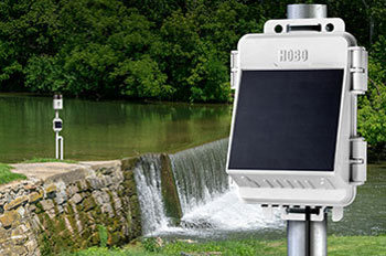 MicroRX being used in open canal to measure water flow