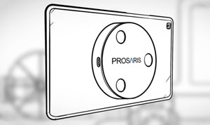 Prosaris Ultrasonic Leak Detector placed on Android device