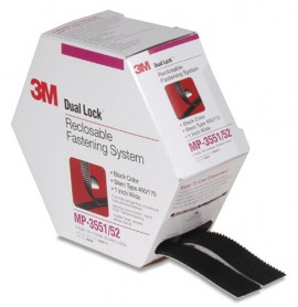 3M MP-3551/52-Black Dual Lock Fastener, 1&amp;quot; x 5 yd. (Pack of 5)-