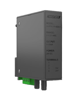Accuenergy AcuPRE-PM-14-B-1 DIN Rail Mount Differential Pressure Sensor, ±1%FS accuracy, -2.0 to 2.0", bidirectional, 4 to 20 mA-