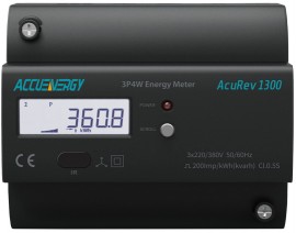 Accuenergy AcuRev 1311-5A-X1 DIN Rail Power/Energy Meter, 5 A/1 A CT input, relay output-
