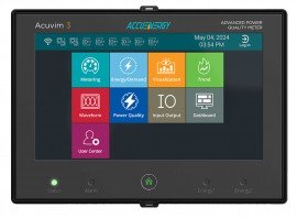 Accuenergy Acuvim 3 Series Advanced Power Quality Meter with panel mount and display, 333 mV, AC/DC-