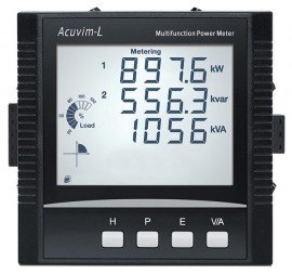 Accuenergy Acuvim-EL Series Multifunction Power and Energy Meter with DIN-rail mounting without display, 5 A/1 A input, 20 to 60 V DC-