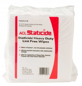 ACL Staticide LF50-CASE Heavy-Duty Low-Lint Wipes, 12 x 13&amp;quot;, 50 wipes, 12-case-