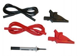 AEMC 2119.01 Safety Leads with Alligator Clips &amp; Test Probe, Colour Coded, Set of 2, 5ft-