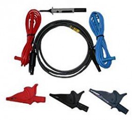 AEMC 2119.58 Safety Leads with Alligator Clips and Probe, for the 1050 &amp; 1060, Set of 3, Colour Coded-