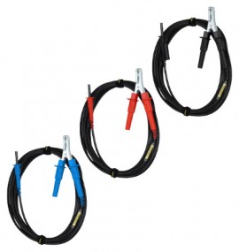 AEMC 2151.33 Test Leads with Hippo Clips for the 5050/5060/5070 &amp; 6505, Set of 3, Colour Coded, 45ft-