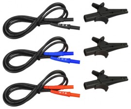 AEMC 2121.55 Replacement Leads with Clips for the 6608/6609, Set of 3, Colour Coded-