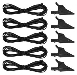 AEMC 2140.43 Replacement Leads and Alligator Clips for the 8335, Set of 5, Black, 10ft-