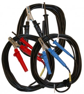 AEMC 2151.17 Shielded Safety Leads with Hippo Clips for the 6550 and 6555, Colour Coded, Set of 3-