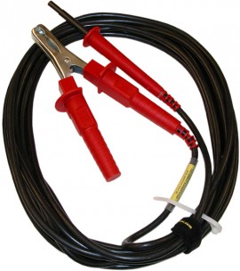 AEMC 2151.26 Shielded Safety Lead with Hippo Clip for the 6550 and 6555, Red, 65ft-