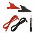 AEMC 2152.27 Color-Coded Red/Black Leads &amp; Clips with black test probe, set of 2-