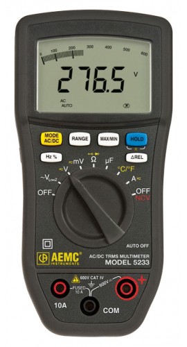 AEMC 5233 True RMS Multimeter with Non-Contact Voltage Detection and Temperature-