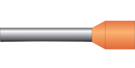 Altech 2201.0 Insulated Ferrule, 20 AWG, orange-