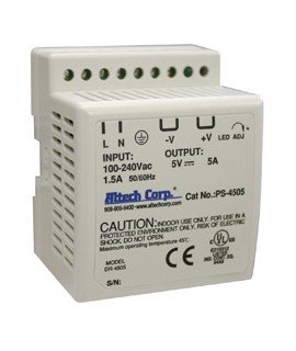 Altech PS-4505 Universal DIN Rail Power Supply, 25 W, 5 V-