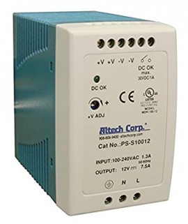 Altech PS-S10024 Single Output Industrial DIN Rail Power Supply, 100 W, 24 V DC-
