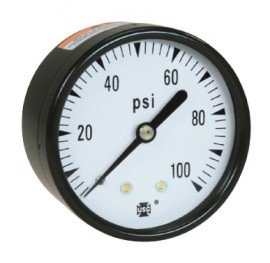Ametek US 146021A Series P500 Pressure Gauge, 0 to 30&quot; Hg, 1.5&amp;quot; dial, &amp;frac18; NPT CBM, painted black steel case and friction ring-