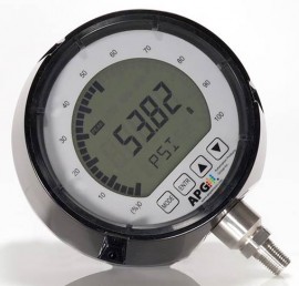 APG PG10 Series Digital Pressure Gauge, 0 to 100 psig, 5.45&amp;quot; dial, &amp;frac14; to 18 NPTM bottom, weather-resistant injected molding phenolic housing-