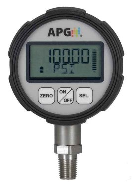 APG PG7 Series Digital Pressure Gauge, 0 to 500 psig, 3.25&amp;quot; dial, &amp;frac14; to 18 NPTM bottom, injection molded EMI-X PDX-W-88341 housing-