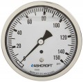 Ashcroft 1008 Pressure Gauge, 0 to 150 psi, 4&amp;quot; dial, &amp;frac14;&amp;quot; NPT male lower back, SS housing-