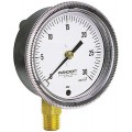Ashcroft 1490 Pressure Gauge, 0/10 &amp;quot;H&lt;sub&gt;2&lt;/sub&gt;O, 3.5&amp;quot; dial, &amp;frac14;&amp;quot; NPT male center back, black, glass filled polysulfone-