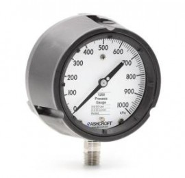 Ashcroft 1259 Pressure Gauge, 0 to 100 psi, 4.5&amp;quot; dial, &amp;frac12; NPT male lower, PBT polybutylene terephthalate-