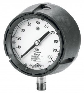 Ashcroft 1259 Pressure Gauge, 0 to 400 psi, 4.5&amp;quot; dial, &amp;frac12; NPT male lower, PBT polybutylene terephthalate-