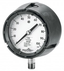 Ashcroft 1259 Pressure Gauge, 0 to 800 psi, 4.5&amp;quot; dial, &amp;frac12; NPT male lower, PBT polybutylene terephthalate-