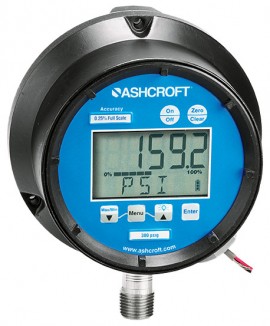 Ashcroft 2074 Digital Pressure Gauge, 0 to 60 psi, 4.5&amp;quot; dial, &amp;frac14;&amp;quot; NPT male lower, fiberglass reinforced thermoplastic-