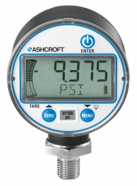 Ashcroft DG25 Digital Pressure Gauge, 0 to 1500 psi, 2.5&amp;quot; dial, &amp;frac14;&amp;quot; NPT male lower, polycarbonate/ABS-