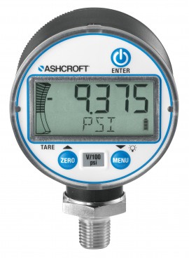 Ashcroft DG25 Digital Pressure Gauge, 0 to 30 psi, 2.5&amp;quot; dial, &amp;frac14;&amp;quot; NPT male lower, polycarbonate/ABS-