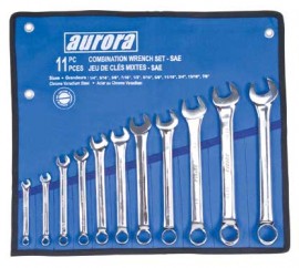 Aurora Tools TLV053 11-Piece SAE Wrench Set with Pouch-