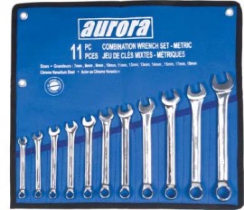 Aurora Tools TLV054 11-Piece Metric Wrench Set with Pouch-