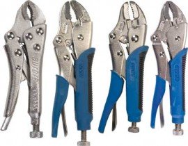 Aurora Tools TLZ791 4-Piece Curved Jaw Locking Pliers Set-