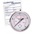 Baker AHNC Series Liquid Filled Pressure Gauge, 0 to 400 psi/0 to 2800 kPa, 2.5&amp;quot; dial, &amp;frac14;&amp;quot; NPT back, SS housing,-