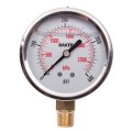 Baker AVNC Series Liquid Filled Pressure Gauge, 0 to 400 psi/0 to 2800 kPa, 2.5&amp;quot; dial, &amp;frac14;&amp;quot; NPT bottom, SS housing-