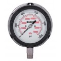 Baker LF45 Series Liquid Filled Pressure Gauge, 0 to 10,000 psi/0 to 70,000 kPa, 4.5&amp;quot; dial, &amp;frac12;&amp;quot; NPT bottom, impact resistant phenolic case-
