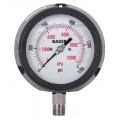 Baker LF45 Series Liquid Filled Pressure Gauge, 0 to 1500 psi/0 to 10,500 kPa, 4.5&amp;quot; dial, &amp;frac12;&amp;quot; NPT bottom, impact resistant phenolic case-