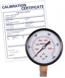 Baker LVBNA Series Pressure Gauge, 0 to 1000 psi/0 to 7000 kPa, 2.5&amp;quot; dial, &amp;frac14;&amp;quot; NPT bottom, SS housing,-