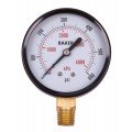 Baker LVBNA Series Pressure Gauge, 0 to 600 psi/0 to 4200 kPa, 2.5&amp;quot; dial, &amp;frac14;&amp;quot; NPT bottom, SS housing-