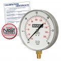 Baker 421AVND Series Pressure Gauge, 30&amp;quot;Hg-0&amp;quot; V AC, 4.5&amp;quot; dial, &amp;frac14;&amp;quot; NPT bottom, SS housing,-