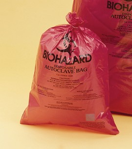 Bel-Art 13165-3138 Super-Strength Biohazard Disposal Bags with warning/sterilization label, 2 mil, 20 to 30 gal, 200-pk-