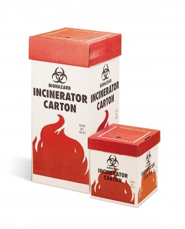 Bel-Art 13205-0001 Cardboard Biohazard Incinerator Cartons, 27 x 12 x 12", 6-pack-