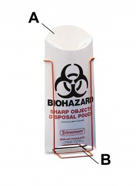 Bel-Art 13234-0000 Biohazard Sharp Object Safety Pouches, 10 mil, 13 x 5.5&quot;, 200-pack-