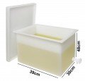 Bel-Art 34095-0000 Polyethylene Rectangular Tank with flanges and faucet, 57 liters-
