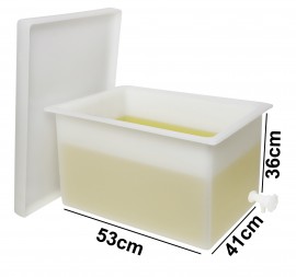 Bel-Art 34096-0000 Polyethylene Rectangular Tank with flanges and faucet, 78 liters-