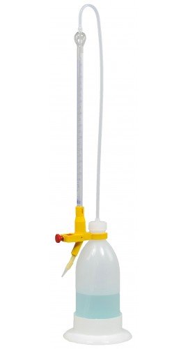 Bel-Art 37918-0109 Glass Automatic Burette, 10 mL, 500 mL reservoir-