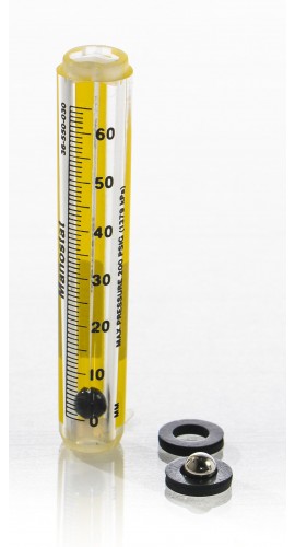 Bel-Art 40400-0030 Riteflow Borosilicate Glass Unmounted Flowmeter, 65 mm, size 5-