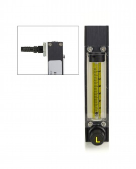 Bel-Art 40406-0005 Riteflow Aluminum Mounted Flowmeter, 65 mm scale, size 1-
